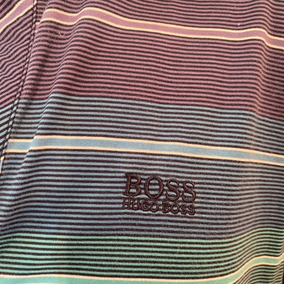 HUGO BOSS Mens Polo Shirt Sz S Striped - Picture 3 of 11